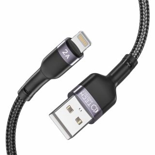 Tech-Protect Ultraboost Lightning - USB-A kábel 2,4A 0,25m - fekete