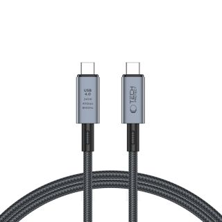 Tech-Protect UltraBoost Max USB-C - USB-C 240W 8K 40Gbps kábel - 100cm - szürke