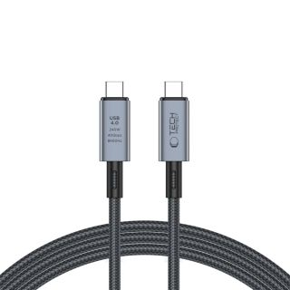 Tech-Protect UltraBoost Max USB-C - USB-C 240W 8K 40Gbps kábel - 200cm - szürke