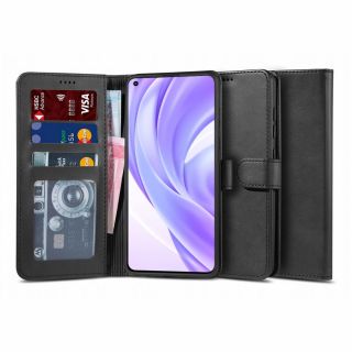 Tech-Protect Wallet2 Xiaomi Mi 11 Lite / 11 Lite 5G kinyitható bőr tok - fekete