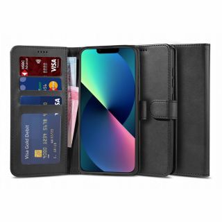 Tech-Protect Wallet2 iPhone 13 Pro kinyitható bőr tok - fekete