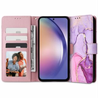 Tech-Protect Wallet Samsung Galaxy A54 5G kinyitható tok - rózsaszín márvány