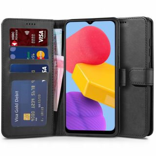 Tech-Protect Wallet Samsung Galaxy M12 kinyitható tok - fekete