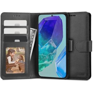 Tech-Protect Wallet Samsung Galaxy M55 5G kinyitható tok kártyatartóval - fekete