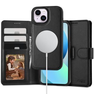 Tech-Protect Wallet MagSafe iPhone 13 kinyitható bőr tok - fekete