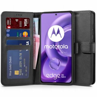Tech-Protect Wallet Motorola Edge 30 Neo kinyitható tok - fekete