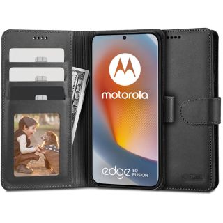 Tech-Protect Wallet Motorola Edge 50 Fusion 5G kinyitható bőr tok - fekete