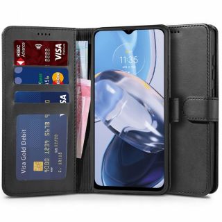 Tech-Protect Wallet Motorola Moto E22 / E22i kinyitható tok - fekete