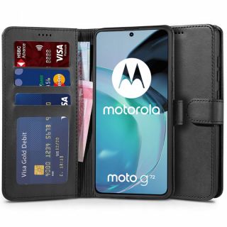 Tech-Protect Wallet Motorola Moto G72 kinyitható bőr tok - fekete