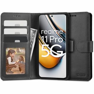 Tech-Protect Wallet Realme 11 Pro 5G / 11 Pro+ Plus 5G kinyitható hátlap tok - fekete