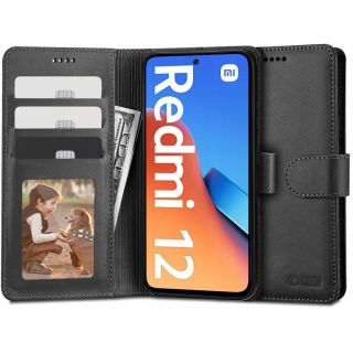Tech-Protect Wallet Xiaomi Redmi 12 kinyitható hátlap tok - fekete