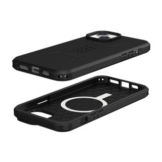 UAG Civilian MagSafe iPhone 15 Plus ütésálló hátlap tok - fekete