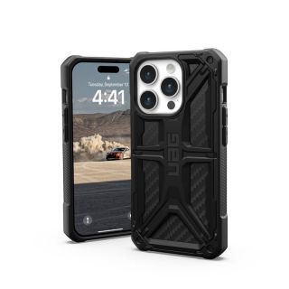 UAG Monarch iPhone 15 Pro ütésálló hátlap tok - carbon fekete