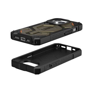 UAG Monarch Pro MagSafe iPhone 15 Pro ütésálló hátlap tok - kevlar zöld
