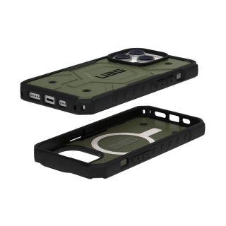 UAG Pathfinder MagSafe iPhone 14 Pro ütésálló hátlap tok - olajzöld