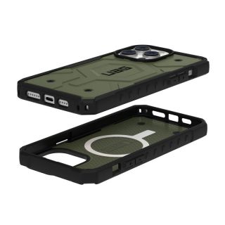 UAG Pathfinder MagSafe iPhone 14 Pro Max ütésálló hátlap tok - olajzöld