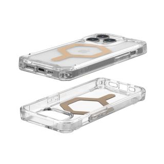 UAG Plyo MagSafe iPhone 15 Pro ütésálló hátlap tok - átlátszó/ arany
