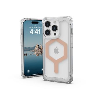 UAG Plyo MagSafe iPhone 15 Pro ütésálló hátlap tok - átlátszó/ rózsaszín