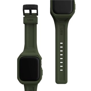 UAG Scout+ Apple Watch 45mm / 44mm szilikon tok és szíj - olajzöld