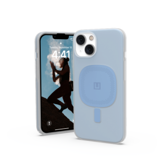 UAG Lucent [U] MagSafe iPhone 15 Plus / 14 Plus ütésálló szilikon hátlap tok - kék