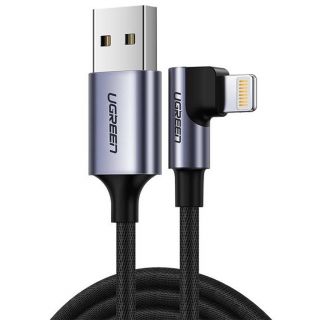 Ugreen US299 Lightning - USB-A derékszögű kábel 1m - fekete