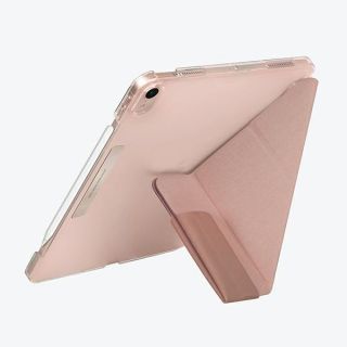 Uniq Camden antimicrobial iPad Air 10,9" 5 / 4 (2022/2020) kemény kinyitható + állvánnyá alakítható tok - rózsaszín