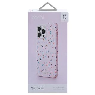 A Uniq Coehl Terrazzo iPhone 13 Pro kemény hátlap tok karcsú, könnyű kiegészítő, mindennapi mechanikai védelem céljára.
