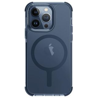 Uniq Combat MagClick MagSafe iPhone 15 Pro ütésálló szilikon hátlap tok - kék