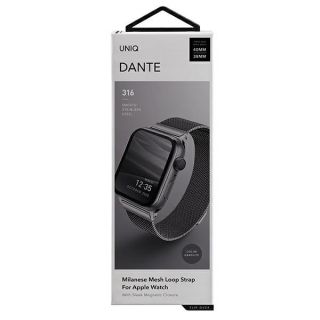 Uniq Dante Apple Watch 41mm / 40mm / 38mm rozsdamentes acél szíj - fekete