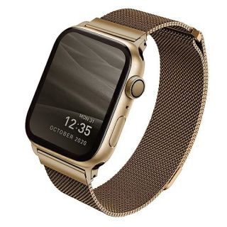 Uniq Dante Apple Watch 45mm / 44mm / 42mm rozsdamentes acél szíj - arany