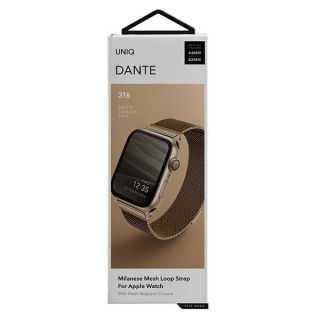 Uniq Dante Apple Watch 45mm / 44mm / 42mm rozsdamentes acél szíj - arany