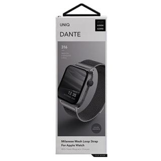Uniq Dante Apple Watch 45mm / 44mm / 42mm rozsdamentes acél szíj - fekete