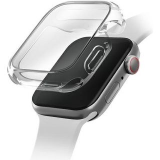 Uniq Garde Apple Watch 41mm szilikon tok + kijelzővédő - átlátszó