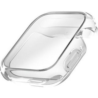 Uniq Garde Apple Watch 45mm szilikon tok + kijelzővédő - átlátszó