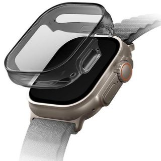 Uniq Garde Apple Watch Ultra 49mm szilikon tok + kijelzővédő fólia - szürke