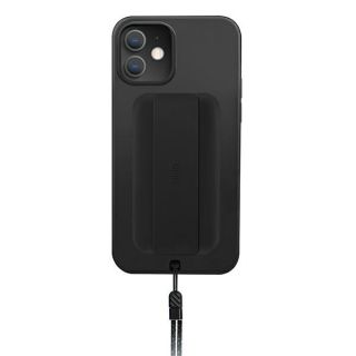 Uniq Heldro iPhone 12 mini kemény hátlap tok + pánt + csuklópánt - fekete