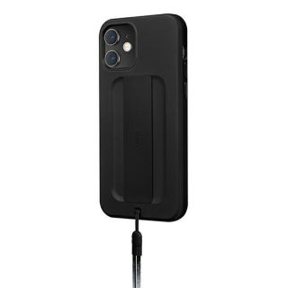 Uniq Heldro iPhone 12 mini kemény hátlap tok + pánt + csuklópánt - fekete