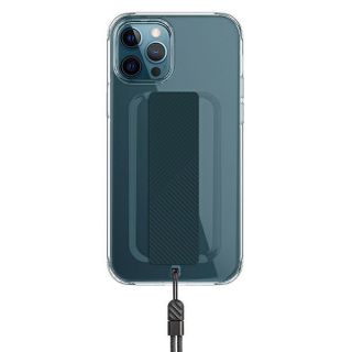 Uniq Heldro iPhone 12 Pro Max kemény hátlap tok + pánt + csuklópánt - átlátszó