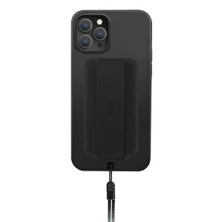Uniq Heldro iPhone 12 Pro Max kemény hátlap tok + pánt + csuklópánt - fekete