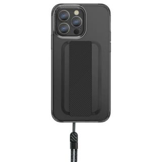 Uniq Heldro iPhone 13 Pro kemény hátlap tok + pánt + csuklópánt - fekete