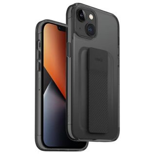 Uniq Heldro Mount iPhone 14 Plus szilikon hátlap tok csuklópánttal - fekete