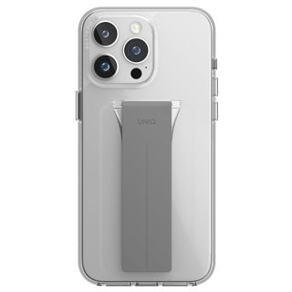 Uniq Heldro Mount iPhone 15 Pro Max ütésálló kemény hátlap tok kitámasztóval - átlátszó