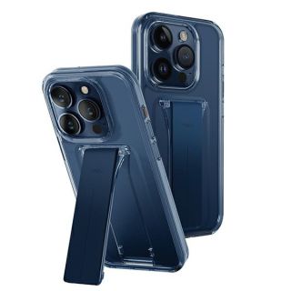 Uniq Heldro Mount iPhone 15 Pro Max ütésálló kemény hátlap tok kitámasztóval - kék