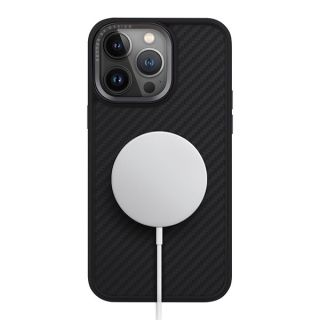 Uniq Keva MagClick MagSafe iPhone 15 Pro ütésálló carbon hátlap tok - fekete