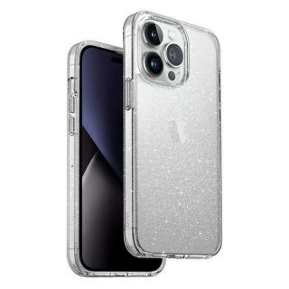 Uniq LifePro Xtreme iPhone 14 Pro ütésálló szilikon hátlap tok - átlátszó / csillámos