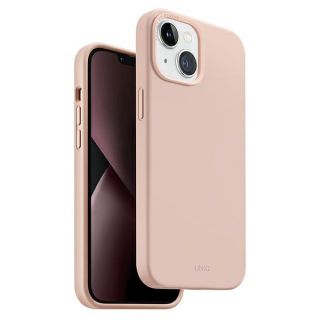 Uniq Lino Hue MagSafe iPhone 14 ütésálló szilikon hátlap tok - rózsaszín
