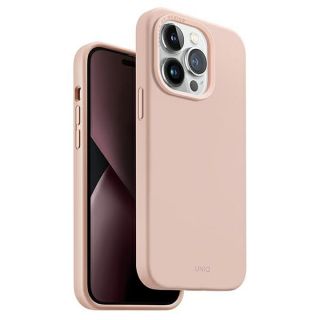 Uniq Lino Hue MagSafe iPhone 14 Pro Max ütésálló szilikon hátlap tok - rózsaszín