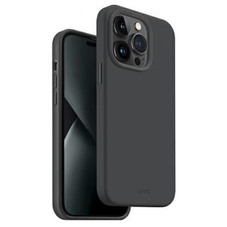 Uniq Lino Hue MagSafe iPhone 14 Pro Max ütésálló szilikon hátlap tok - szürke