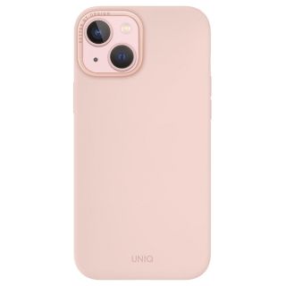 Uniq Lino Hue MagClick MagSafe iPhone 15 ütésálló szilikon hátlap tok - rózsaszín