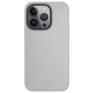 Uniq Lino Hue MagClick MagSafe iPhone 15 Pro ütésálló szilikon hátlap tok - szürke